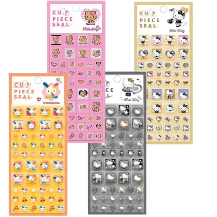 キティ うさはな カットピースシール サンリオ 日焼けキティ ブラックリボン グランジギャル タイル シール シル活 平成女児 女の子 かわいい