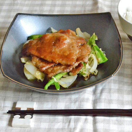 和のスクエア20cm深皿（黒）　　　　和食器/角鉢/パスタボウル/カレー皿/黒い食器/四角/大鉢