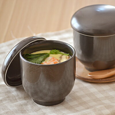茶碗蒸し（黒マット） EASTオリジナル茶碗蒸し 器 スープカップ デザートカップ シンプル茶碗蒸し 蒸し碗 ちゃわんむし ナチュラル茶碗蒸し 美濃焼 和食器 蓋物 カフェ風 モダン