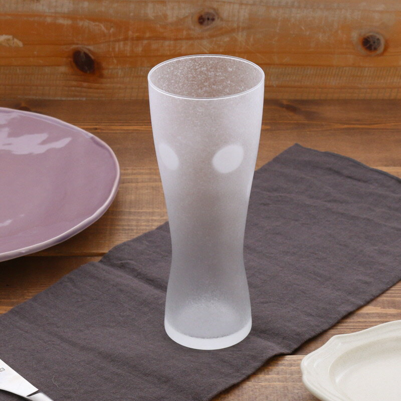在庫限り きらめくビアグラス 425cc 水玉 日本製 アウトレットグラス コップ カップ ガラス製 食器 洋食器 おしゃれ アイスコーヒー アイスティー カクテル ハイボール 来客食器