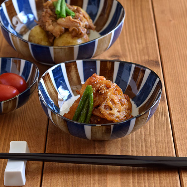 和食器 中鉢　青茶サビ十草和食器 鉢/小鉢/鉢