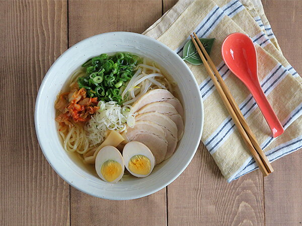 粉引　しのぎ刷毛目　6.8ラーメンどんぶり（21.7cm）丼ぶり 丼 和食器 ボウル 麺鉢 ラーメン鉢 ラーメン どんぶり うどん 丼ぶり 食器 おしゃれ 21cm