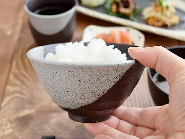 お茶碗塗分け黒粉引和食器陶器製茶碗ご飯茶碗飯碗ごはん茶碗ちゃわんボウル茶わんライスボウルおしゃれカフェ食器カフェ風モダンシックかっこいい業務用食器業務用茶碗居酒屋茶碗安い大量仕入れ飲食店店舗オープン見積り
