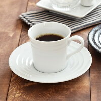 コーヒーカップ＆ソーサー　ボーダー　ホワイト コーヒーマグ カップ コップ お皿 プレート 中皿 来客セット おもてなし 食器セット 洋食器 白い食器 カフェ食器 カフェ風 モダン シンプル おしゃれ