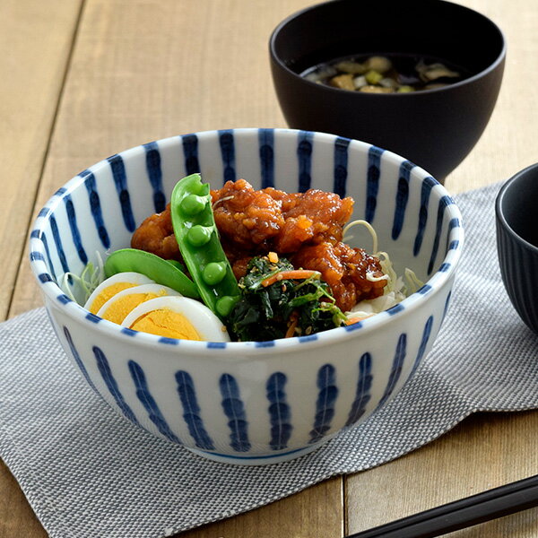 丼 どんぶり 染付け ダミ十草 軽量