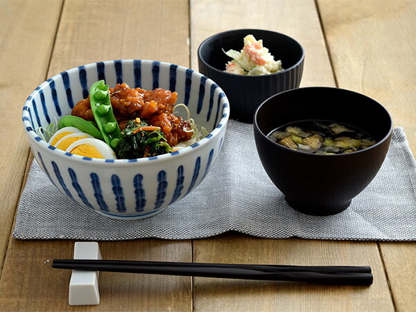 丼 どんぶり 染付け ダミ十草 軽量多様丼ぶり（大） 丼ぶり おしゃれ 和食器 美濃焼 十草 どんぶり 和のどんぶり 麺鉢 ボウル ラーメンどんぶり うどんどんぶり ストライプ 軽い 和柄 和風