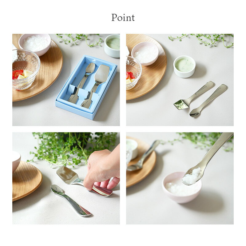 離乳食カトラリー2pcセット ステンレス製 箱入り made in 燕カトラリー ステンレス 赤ちゃん 離乳食用 離乳食 おしゃれ 匙 フォーク スプーン ベビーカトラリー ギ