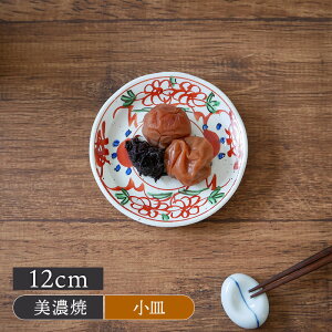 小皿 12cm 粉引 手描き赤絵 和食器プレート お皿 皿 食器 小皿 醤油皿 薬味皿 珍味皿 フルーツ皿 菓子皿 小さい皿 和食器 おしゃれ モダン 和モダン