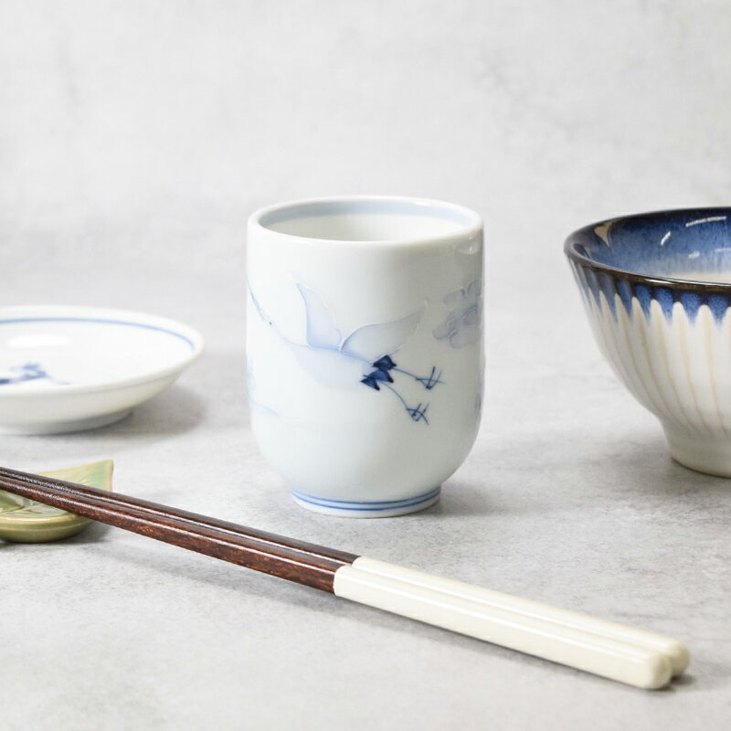 長湯呑 180cc 一珍ツル 在庫限り湯呑み 湯飲み 長湯呑み ゆのみ コップ カップ フリーカップ マルチカップ モダン 和柄 和風 カフェ食器 茶器 柄物 和カフェ