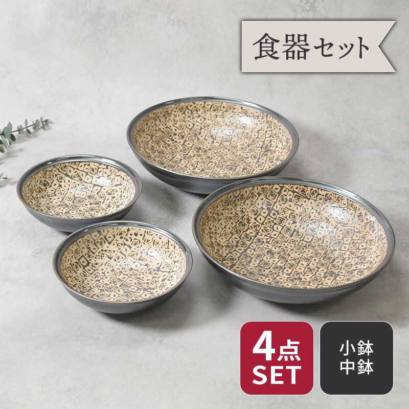 ボウル 21cm ＆ 14cm 2人用 ボウル4点セット 2サイズ×各2点 シーズ seeds こげ茶 割引セット 送料無料和食器 和モダン ボウル お皿 皿 食器 中鉢 取り鉢 取り皿 煮物鉢 サラダボウル シリアルボウル スープボウル デザー