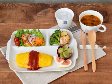 ランチプレート(ホワイト)フラットタイプ仕切り皿 ランチプレート 白い食器 カフェ食器 仕切りプレート アウトレット 食器 キッズ食器 キッズ 子供食器 おしゃれ