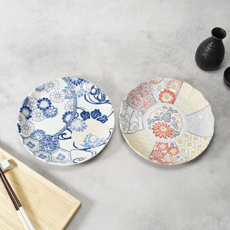 和皿 21cm 和絹 WAGINU 美濃祥瑞和食器 おしゃれ モダン 和モダン プレート お皿 皿 食器 中皿 取り皿 ケーキ皿 サラダ皿 デザートプレート パン皿 和柄 花柄