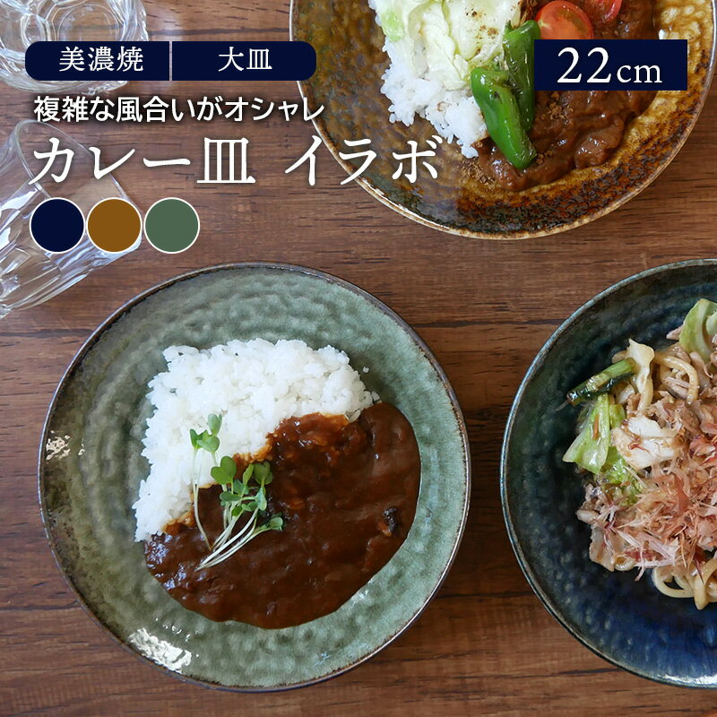 カレー皿 22cm イラボ 和食器プレート お皿 皿 食器 おしゃれ 深皿 パスタ皿 盛り皿 盛り鉢 煮物鉢 主菜皿 サラダ皿 サラダボウル 菓子鉢 和カフェ