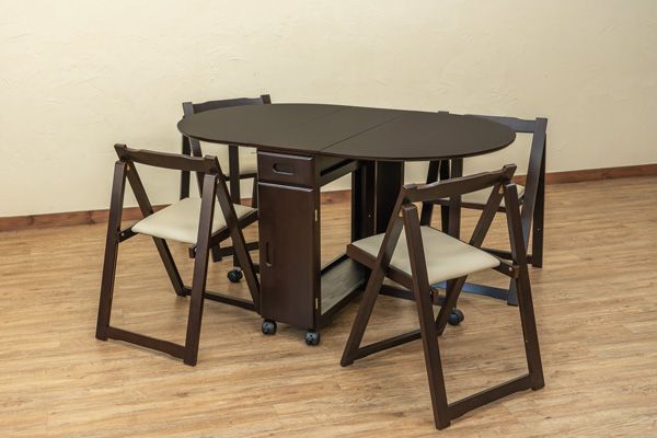 ダイニングテーブルセット ダイニングテーブル テーブル 家具 インテリア バタフライダイニング 5点セット DBR NA 折りたためる天板 チェア 4脚セット 天板片側だけ広げる 引出し1杯付き カトラリー収納 チェア折りたたみ テーブル収納可能 ダークブラウン ナチュラル [2]
