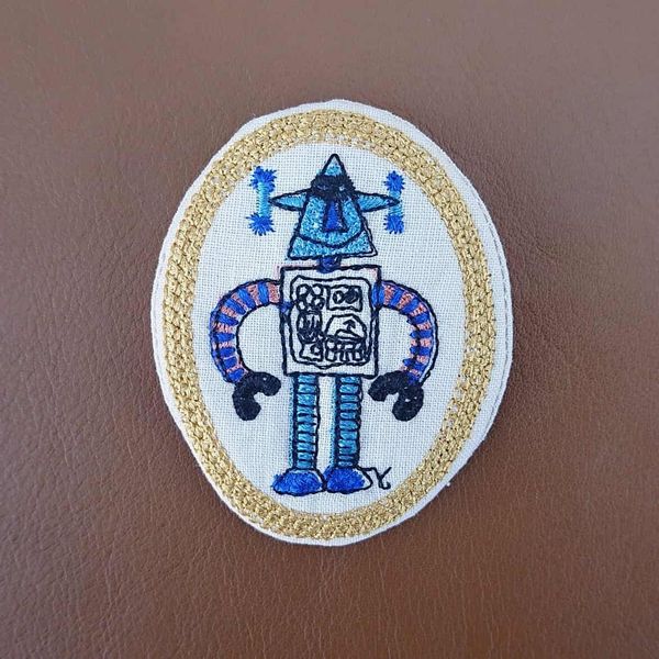 樂天商城 - ブローチ レディースアクセサリー アクセサリー ファッション バッジみたいな刺繍 ロボット 可愛らしい刺繍 アクセント