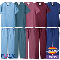 Dickies スクラブ上下セット 7061SC-5022SC-SET 男女兼用 SS〜4L フォーク FOLK 5色展開