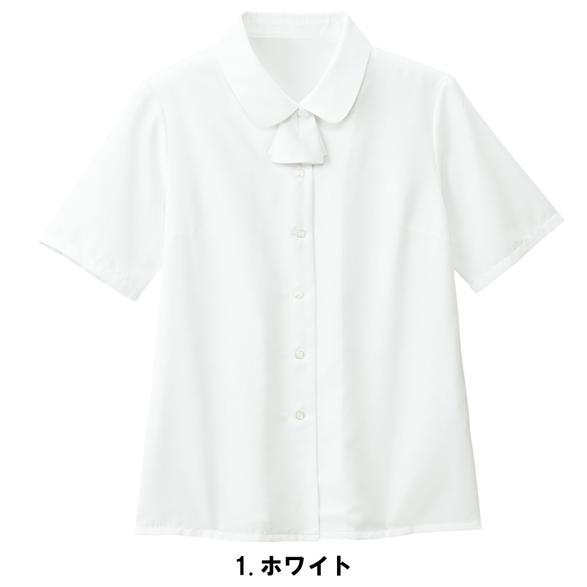 ブラウス（半袖）/リボン2つ付 FB7091 5号〜19号 女性用 NUOVO ヌーヴォ 1色展開