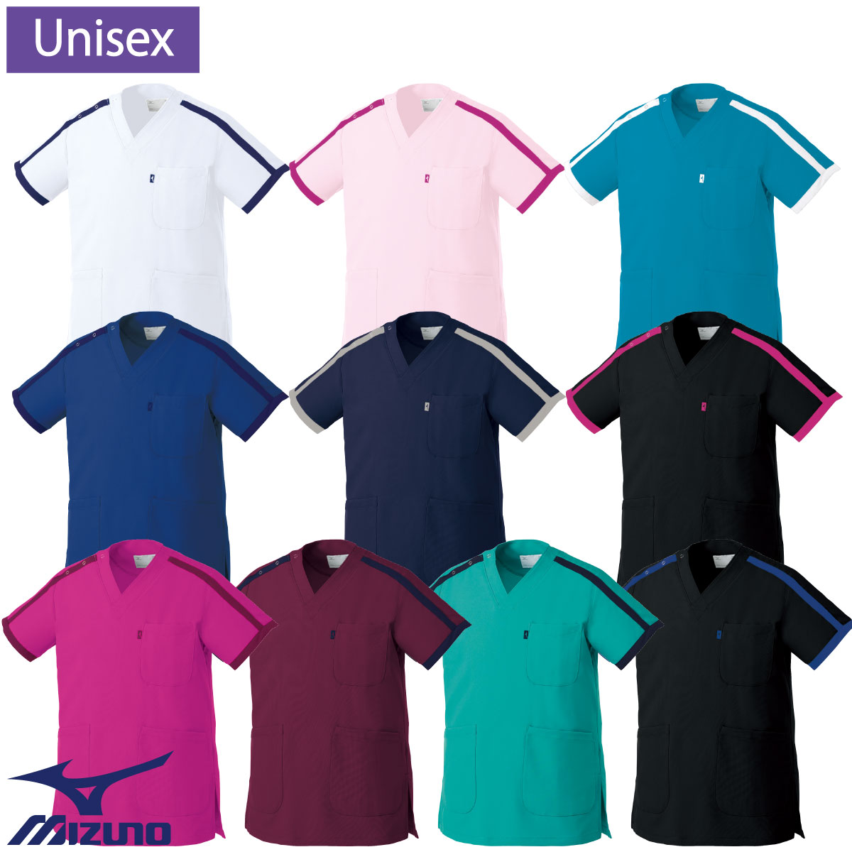 スクラブ(男女兼用) MZ-0090 SS〜5L 10色展開 ミズノ MIZUNO チトセ ユナイト