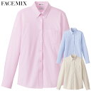 レディスニット吸汗速乾長袖ブラウス FB4021L S~3L 女性用 FACEMIX フェイスミックス 3色展開