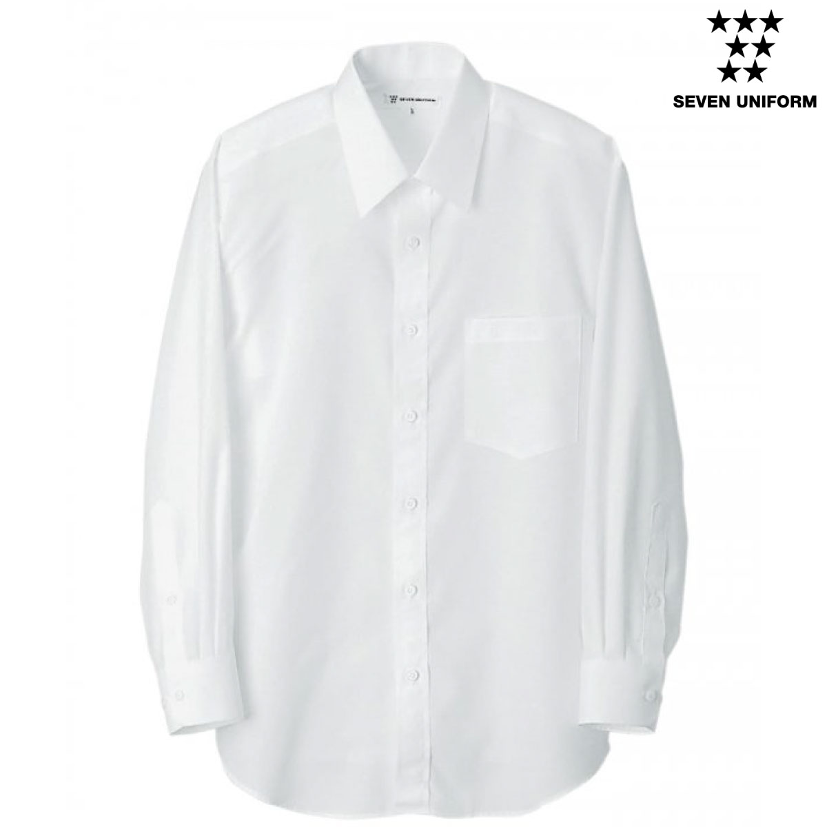 CH1783 シャツ（男性用） プレーンな白いシャツですが、生地に抜群の 形態安定性があることろが一番の特徴です。 【MATERIAL】 ■素材:交織タッサー ■混率:ポリエステル90％・綿10％ ■形態安定 ■吸水速乾 ■SR 【特長】 プレーンな白いシャツですが、生地に抜群の形態安定性があることろが一番の特徴です。洗濯シワや型崩れがしにくくノープレスでもきれいに着用できる生地になっています。工業洗濯にも対応しています。吸水性もありますので着用感も快適、汚れも落としやすい生地になっております。スーツと合わせるシャツとしても良し、もしくはエプロンと一緒にサービスするシーンもオススメです。シンプルがゆえに汎用性の高い白シャツになっています。前立てあり、左胸にポケットあり。長袖、レギュラーカラー。男性用。 【COLOR】 ■0.ホワイト 【SIZE】 ★☆同素材商品はこちら☆★