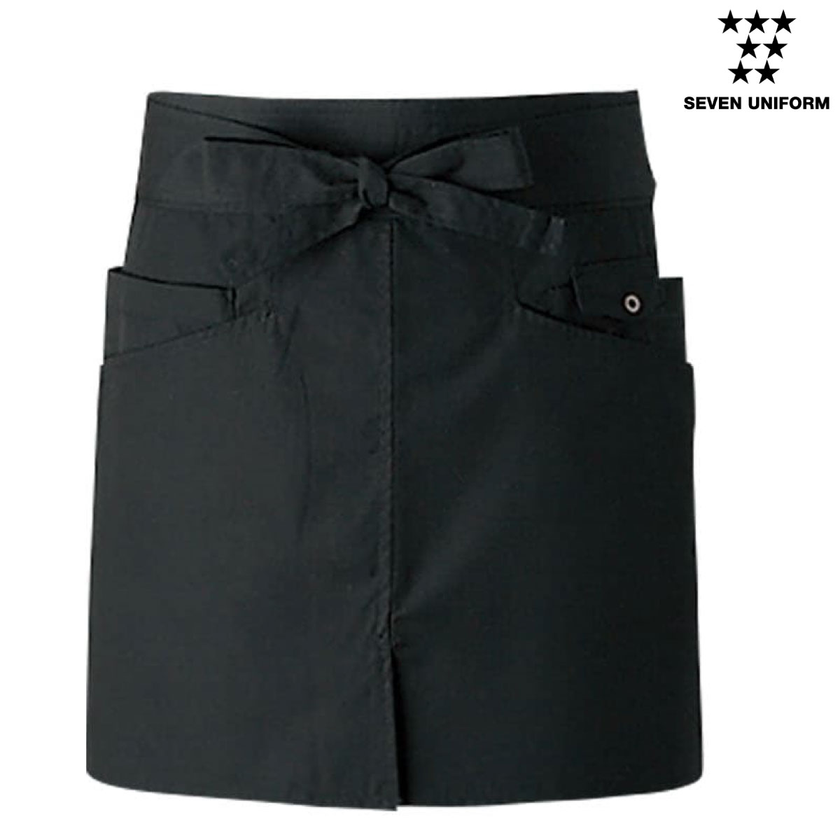 エプロン（男女兼用）WT7811 フリーサイズ セブンユニフォーム SEVEN UNIFORM ブラック 1色展開