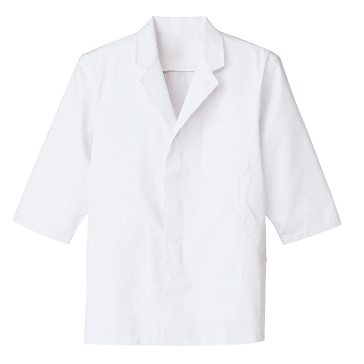 男性用衿付き調理衣 七分袖 FA313 S〜4L ホワイトSUNPEXIST サンペックスイスト FOOD SERVICE フードサービス