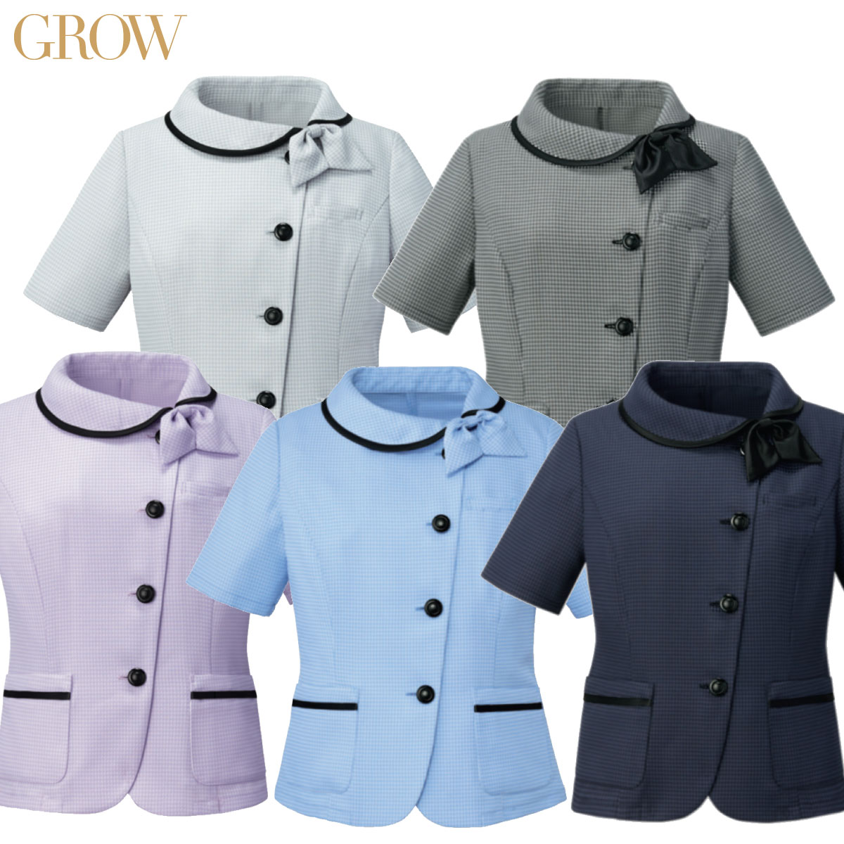 オーバーブラウス GOBL-1903 5号〜21号 女性用 GROW グロウ 5色展開