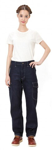 【カーゴパンツ】【リー レディスカーゴパンツ-S〜XL LWP63002】女性用 レディース アメリカンスタイル　アメカジ　カジュアル　すっきりシルエット　深さのあるサイドポケット　機能性◎　ストレッチ　デニム　ヒッコリー　ヘリンボーン【Lee WORKWEAR リー ワークウェア】