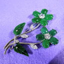 翡翠 ブローチ おしゃれ ひすい 花 人気 上品 プレゼント ギフト 結婚式 レディース 華やか ウエディング パーティー 普段使い(4)