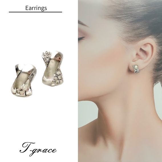 ピアス風イヤリング ピアスに見える イヤリング リバーシブル イヤリング シルバー おしゃれ ピアスみたい ピアスに見える ジュエリー 人気 上品 アクセサリー...