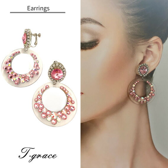 【送料無料】 イヤリング クリスタルガラス ピアス 大ぶり 揺れる ハンドメイド 社交ダンス ダンス トップス モダンドレス スカート ドレス ジュエリー 人気 上品 アクセサリー プレゼント ギフト 結婚式 レディース 華やか ウエディング パーティー ピアス変更可能です！
