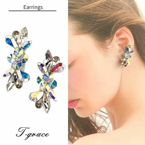 【送料無料】 イヤリング クリスタルガラス 大ぶり おしゃれ ピアス 大人 フラワーモチーフ 社交ダンス 衣装 トップス モダンドレス スカート ドレス ジュエリー 人気 上品 アクセサリー プレゼント ギフト 結婚式 レディース 華やか ウエディング パーティー キラキラ