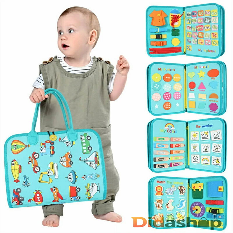 機能91種類 ｢7色｣ モンテッソーリ 玩具 知育玩具 おもちゃ お着替えの練習に 知育玩具 ビジーボード 靴紐結び ボタン 指先 動かす 学習 幼児 教育 五感 生活習慣おもちゃ 動かす 0歳1歳2歳3歳4歳5歳 おもちゃ 誕生日 女の子 男の子