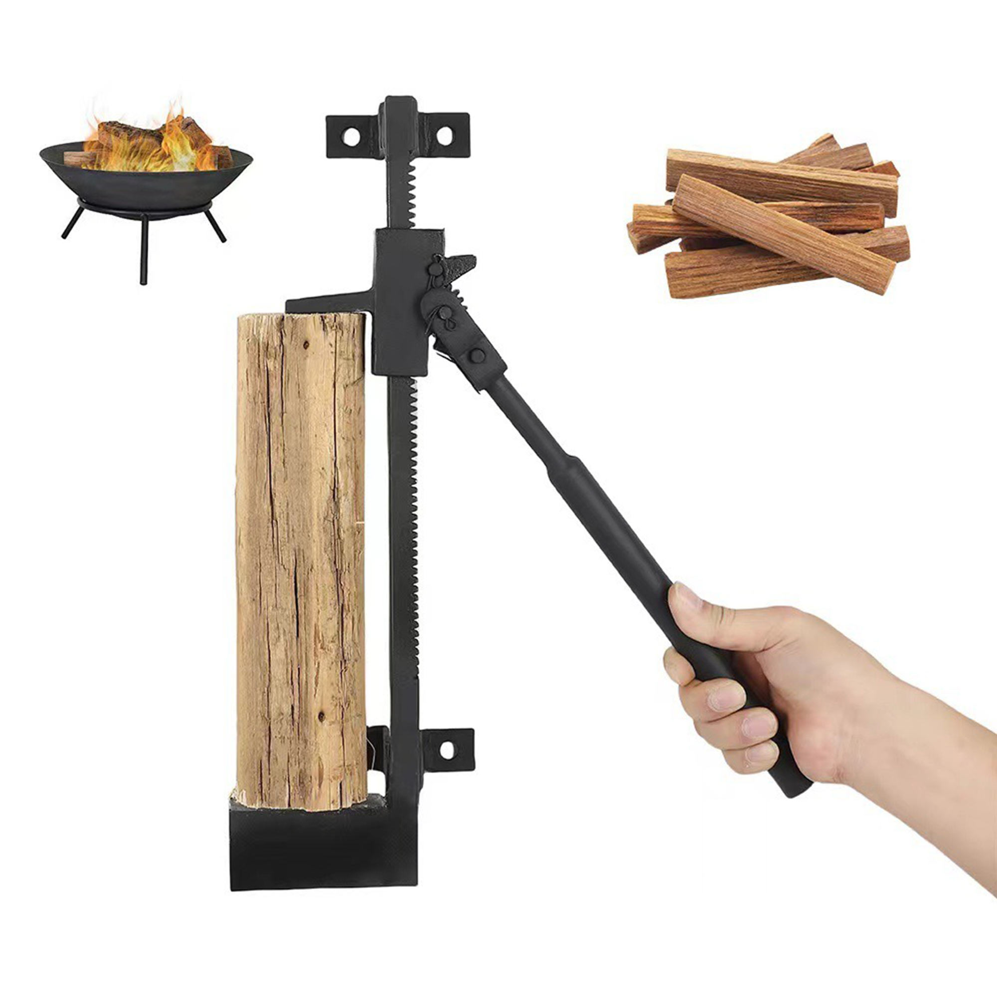 【新登場！！！】薪割り台 ウッドスプリッターウォールマウント ネジ付き薪薪割り機 木材用キンドリングスプリッター 薪ログスプリッター
