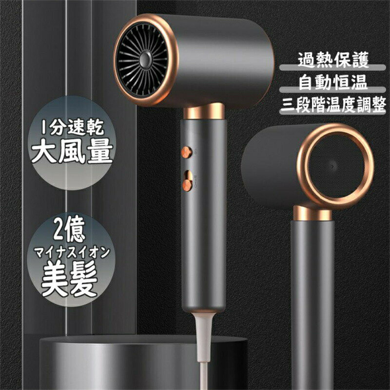 ヘアドライヤー 速乾 2000W マイナスイオン おすすめ ドライヤー 大風量 秋冬 潤い 冷熱風温度調整 過..