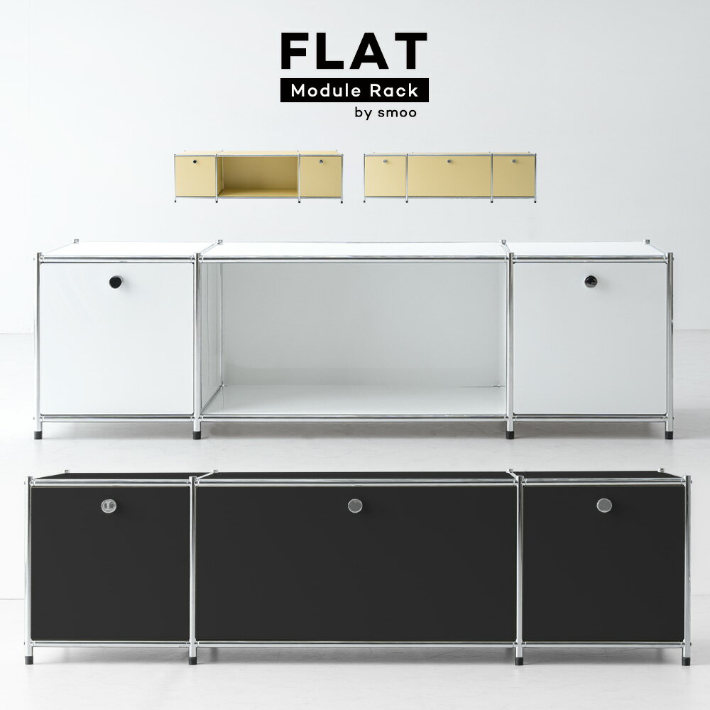 モジュールラック テレビ台 モジュール家具 モジュール棚 スチール 壁面 収納 キャビネット サイドボード モジュール 家具 棚 ラック スチール棚 スチールラック 韓国 インテリア 収納棚 扉付き 棚 北欧 一人暮らし smoo FLAT
