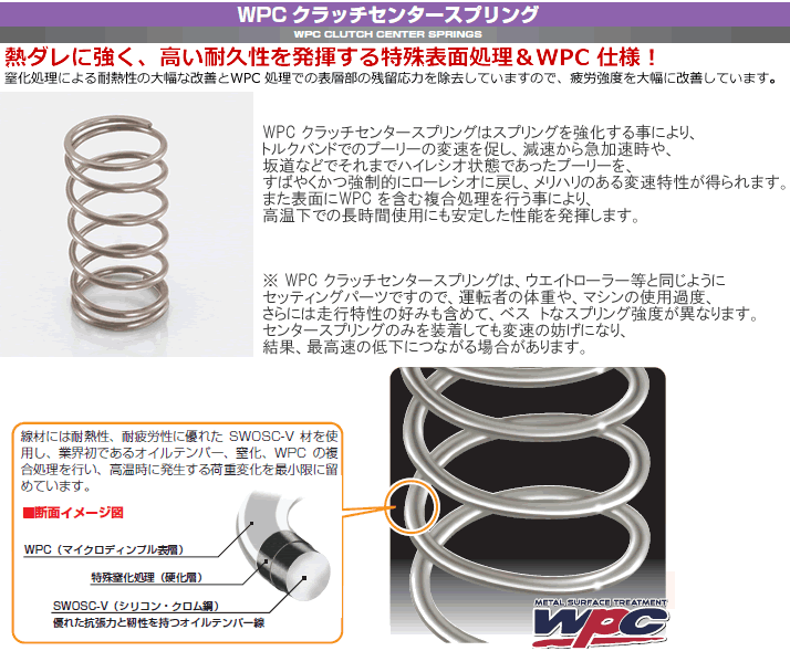 JOG、リード110等 KITACO(キタコ) WPCクラッチセンタースプリング