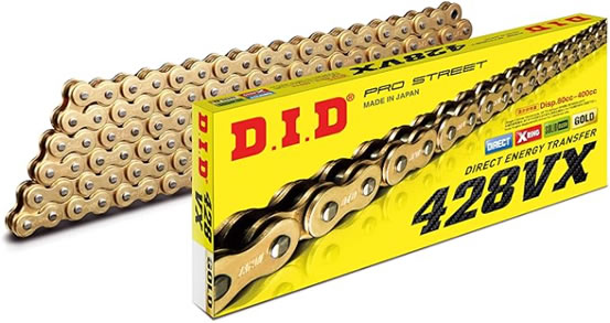 DIDチェーン　428VX 120L ゴールド FB(軽圧入クリップタイプ) 378253(2)