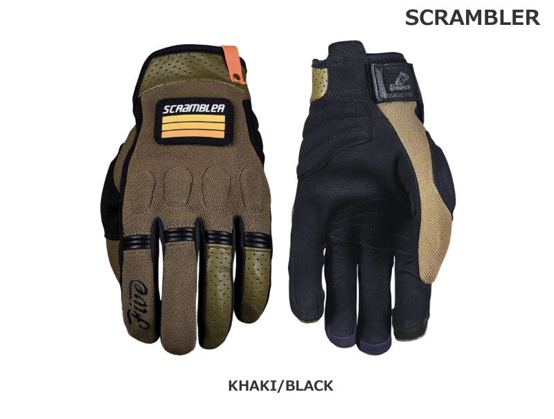 FIVE（ファイブ）グローブ　SCRAMBLER　スクランブラー　KHAKI BLACK