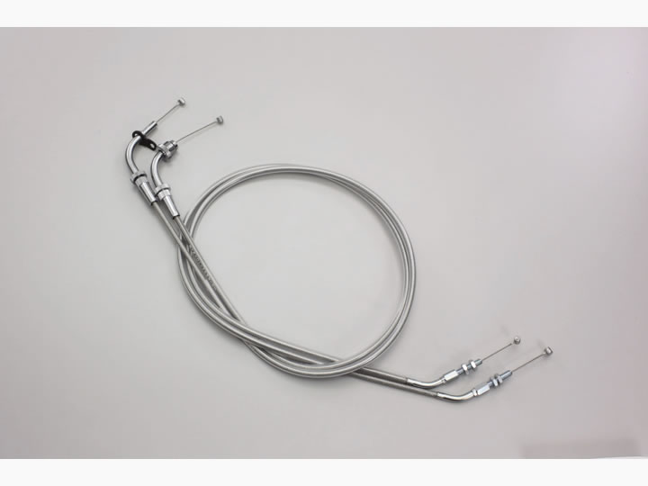 ハリケーン ロング　スロットルケーブルW ステンレスメッシュ アウター長 1125/1115mm HB6552M-10