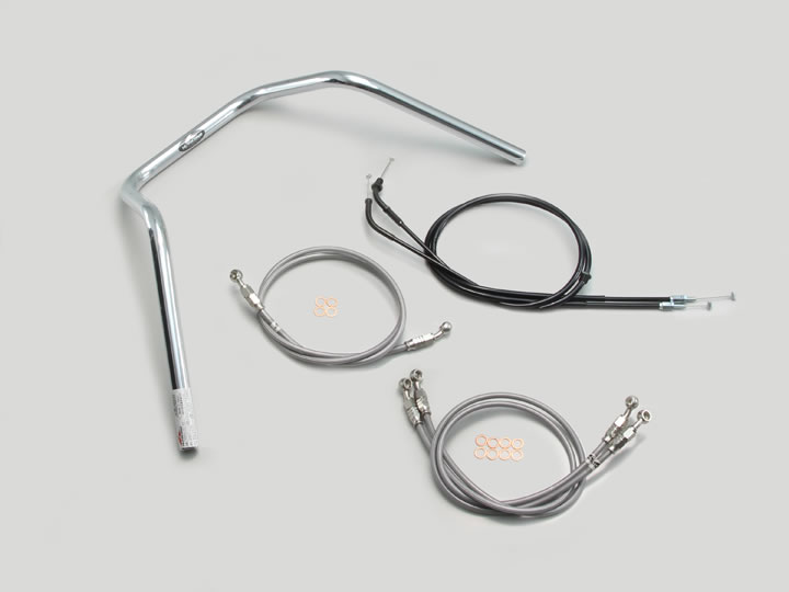 ハリケーン 200アップ3型プルバック ハンドルSET CB1300SB（05-09 SC54） ABS無車 クロームメッキ H002-013C