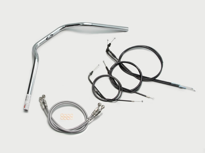 ハリケーン POLICE 3型 ハンドルSET CB750（92-08 RC42） クロームメッキ H005-067C