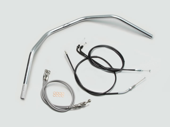 ハリケーン 130クラシックプルバック ハンドルSET CB400SF vtecRevo（08-13 NC42）ABS無車 クロームメ..