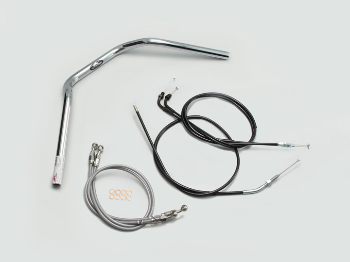 ハリケーン ナロー2型 ハンドルSET CB400SF vtec I/II/III（99-07 NC39） クロームメッキ H009-046C