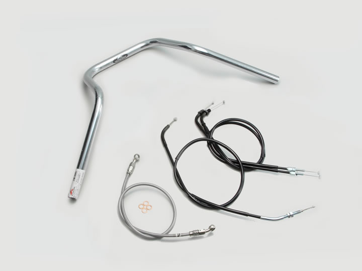 ハリケーン ナロー5型 ハンドルSET VTR250/LD（09-17 MC33-1300001-）(FI車) クロームメッキ H013-049C