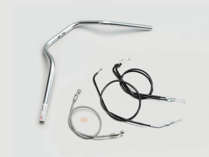 ハリケーン POLICE 4型 ハンドルSET VTR250/LD（09-17 MC33-1300001-）(FI車) クロームメッキ H013-068C