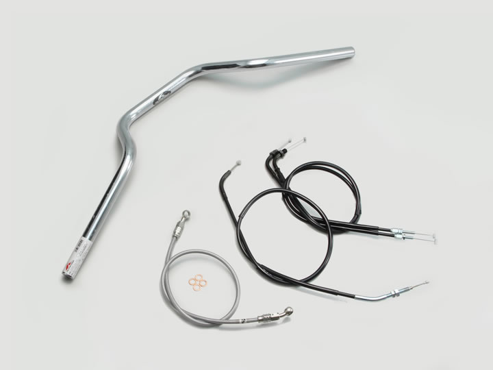 ハリケーン ヨーロピアン3型 ハンドルSET VTR250/LD（09-17 MC33-1300001-）(FI車) クロームメッキ H013-072C