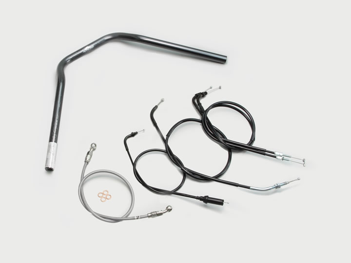 ハリケーン ナロープルバック1型 ハンドルSET VTR250（03-07 MC33-1020001-1299999） ブラック H014-066B