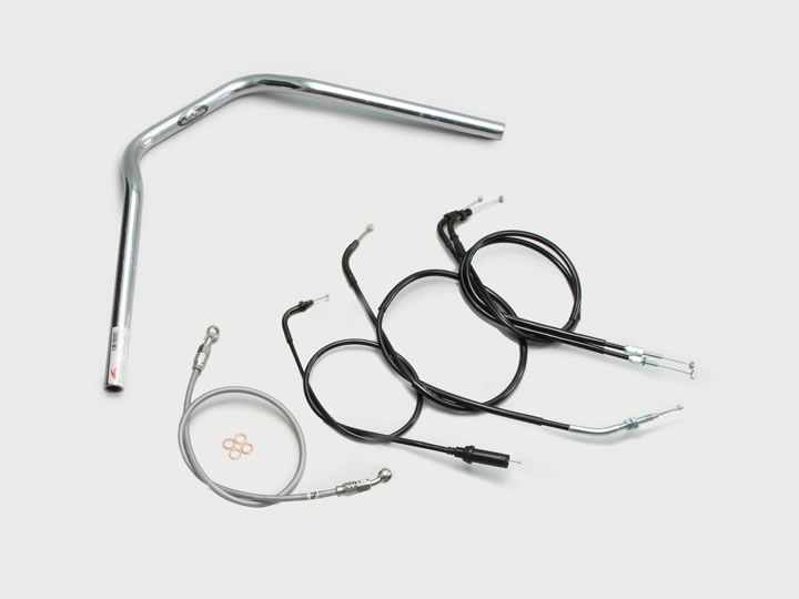 ハリケーン ナロープルバック1型 ハンドルSET VTR250（03-07 MC33-1020001-1299999） クロームメッキ H014-066C
