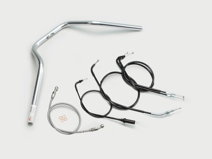 ハリケーン POLICE 4型 ハンドルSET VTR250/LD（09-17 MC33-1300001-）(FI車) クロームメッキ H014-068C